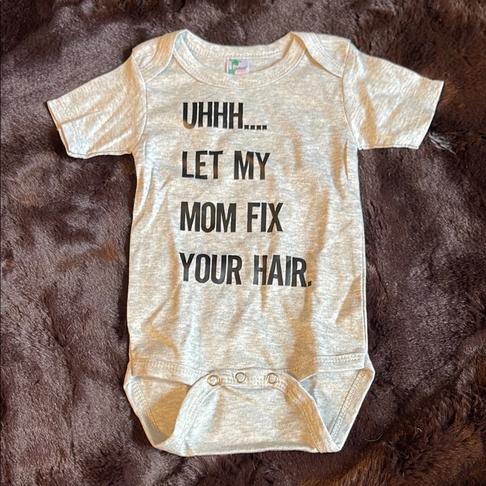 LAUGHING GROFFS Gray and Black Hair Stylist Theme Kids One Piece Size 3-6